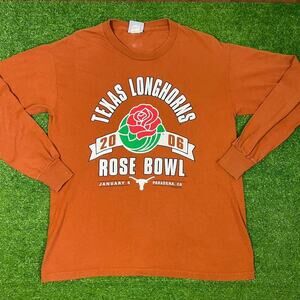 Vintage Texas Longhorns Long Sleeve Med 2006 Rose‎ Bowl UT Champion Burnt Orange